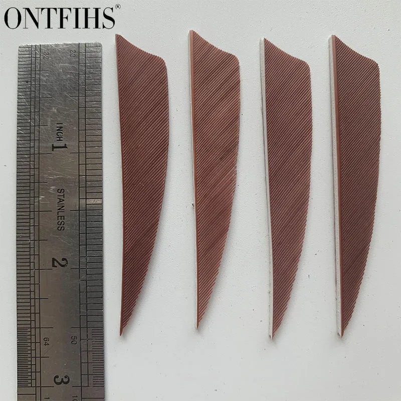 ONTFIHS 2.5" Solid Color Shield Arrow Feathers Fletchings