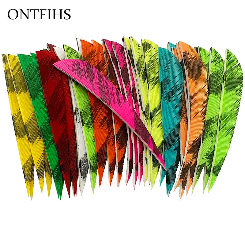 ONTFIHS 4" Paracolic Ink Painting Arrow Feathers Fletchings