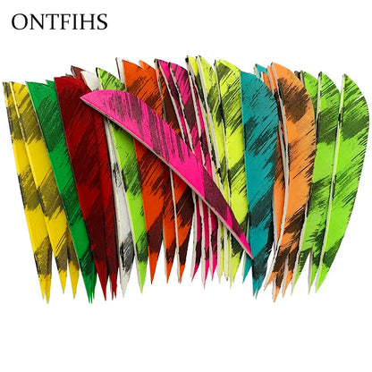 ONTFIHS 4" Paracolic Ink Painting Arrow Feathers Fletchings