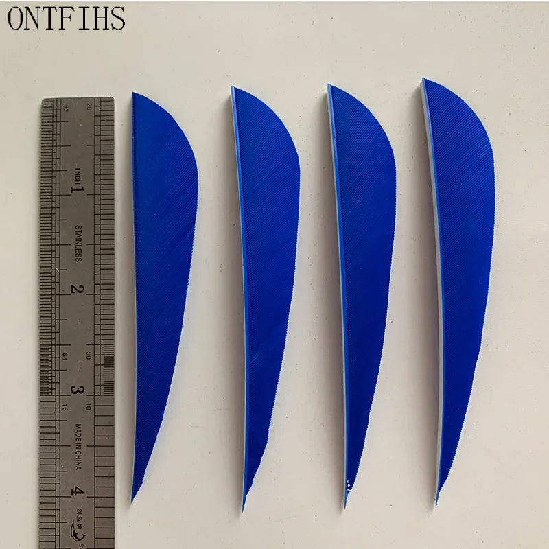 ONTFIHS 4" Solid Color Parabolic Arrow Feathers Fletchings