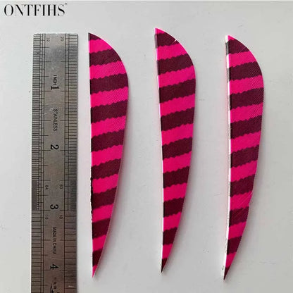 ONTFIHS 4" Parabolic One Side Striped Arrow Feathers Fletchings