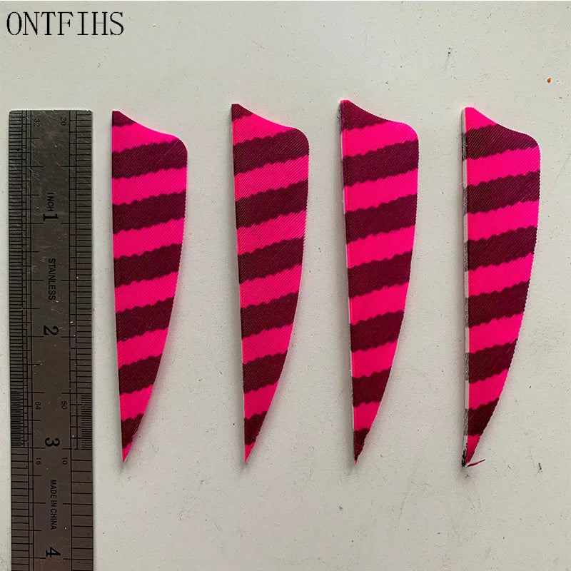 ONTFIHS Shield One Side Striped 3" Arrow Feathers Fletchings