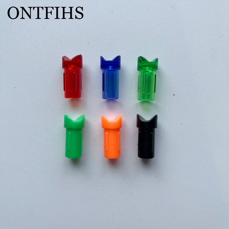 ONTFIHS 100 PCS Push-In Nocks For ID 7.6mm OD 8.8mm Crossbow Arrow Shaft