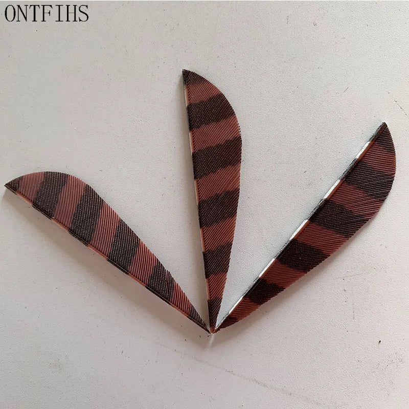 ONTFIHS Parabolic One Side Striped 2.5" Arrow Feathers Fletchings