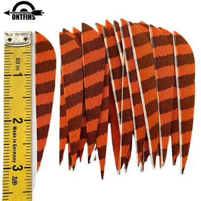 ONTFIHS Parabolic One Side Striped 3" Arrow Feathers Fletchings