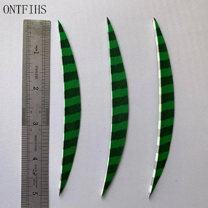 ONTFIHS Banana One Side Striped 5" Arrow Feathers Fletchings