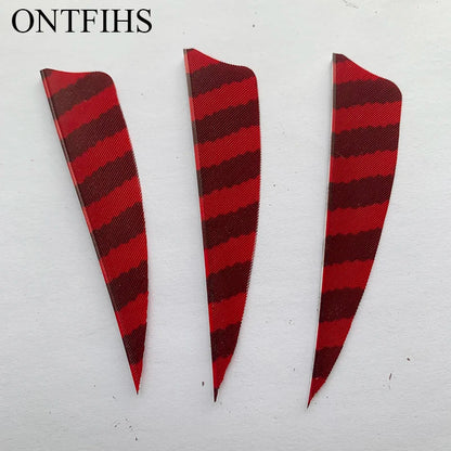 ONTFIHS Shield One Side Striped 3" Arrow Feathers Fletchings