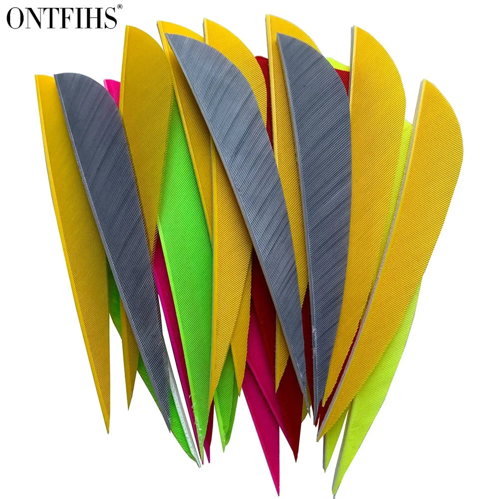 ONTFIHS 4" Solid Color Parabolic Arrow Feathers Fletchings