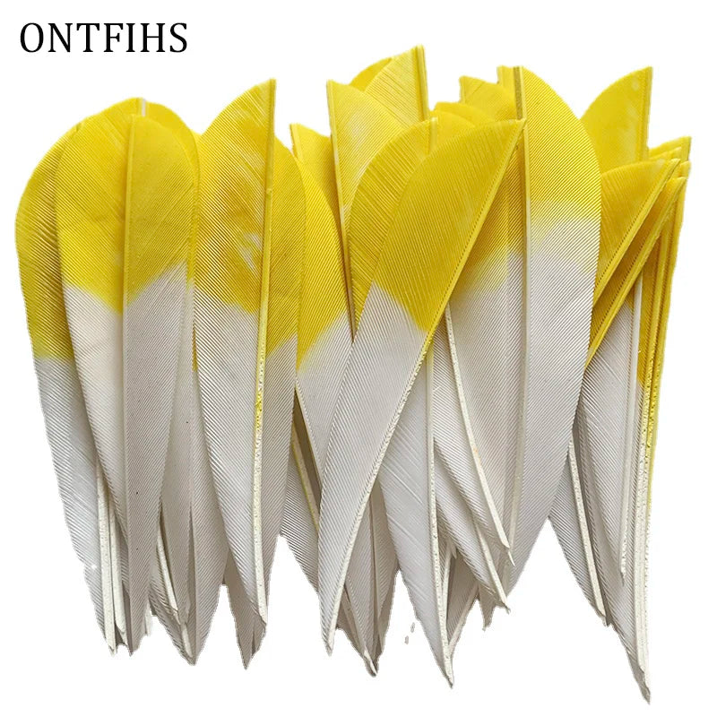 ONTFIHS 4" Gradient Colors Parabolic Arrow Feathers Fletchings