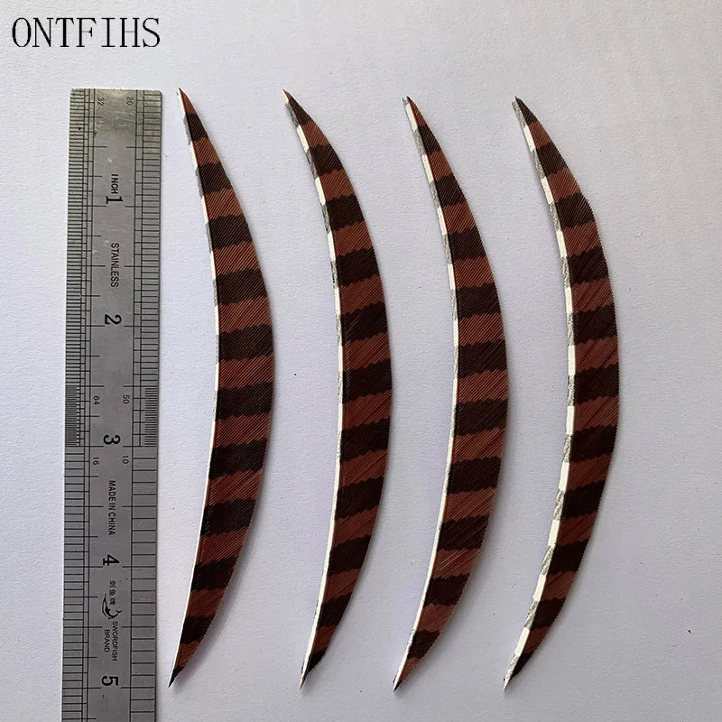 ONTFIHS Banana One Side Striped 5" Arrow Feathers Fletchings