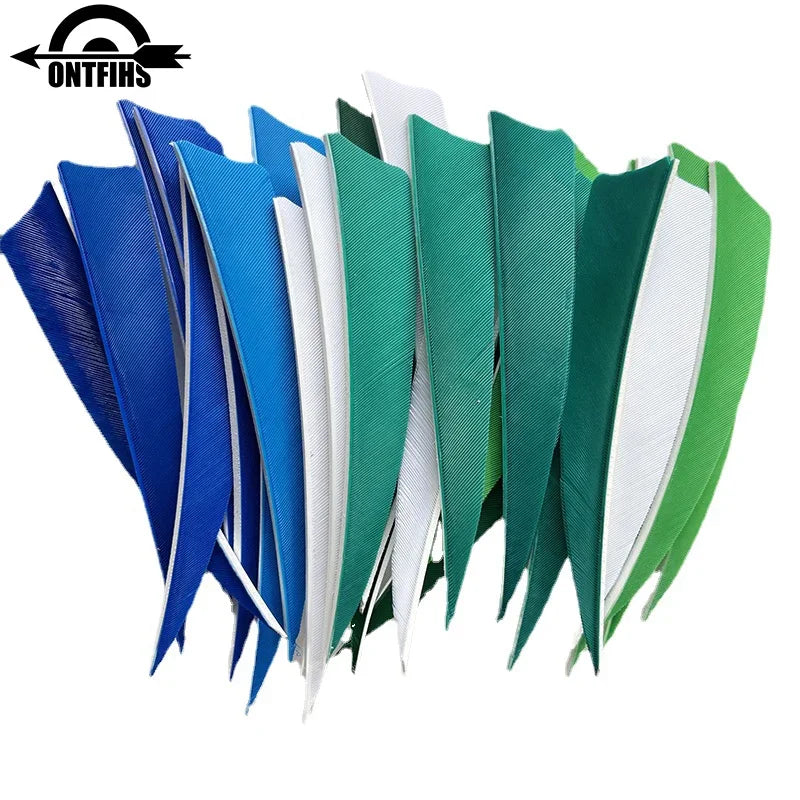 ONTFIHS 4" Solid Color Shield Arrow Feathers Fletchings