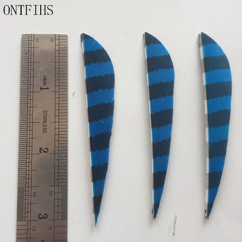 ONTFIHS Parabolic One Side Striped 3" Arrow Feathers Fletchings