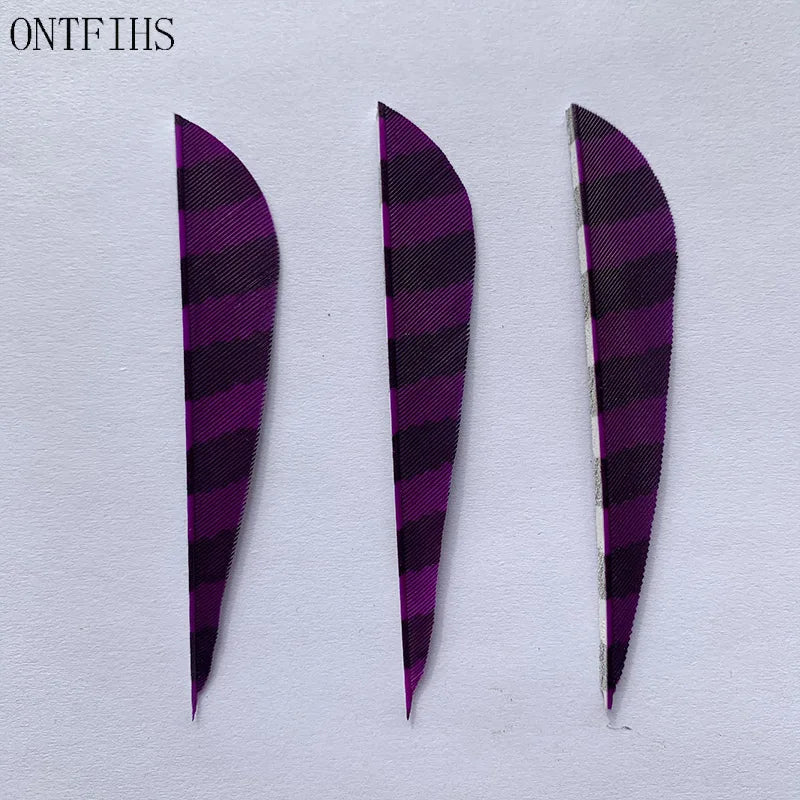 ONTFIHS Parabolic One Side Striped 3" Arrow Feathers Fletchings