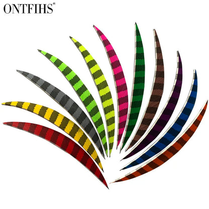 ONTFIHS Banana One Side Striped 5" Arrow Feathers Fletchings