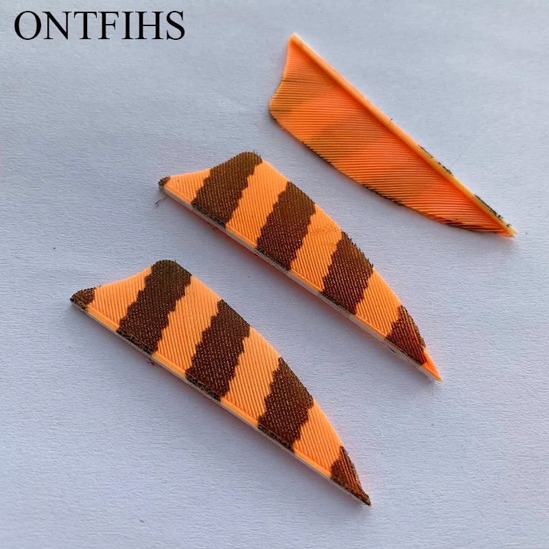 ONTFIHS 2" Shield Cut Striped Arrow Feathers