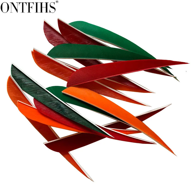 ONTFIHS 5" Solid Color Parabolic Arrow Feathers Fletchings