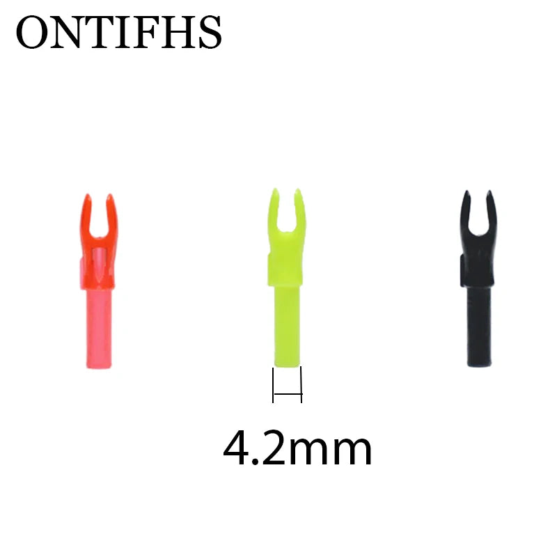 ONTFIHS 100 PCS Push-In Nocks For ID 4.2MM Arrow Shaft HG-NOCKS-3