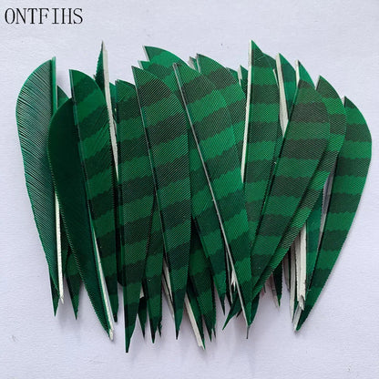 ONTFIHS Parabolic One Side Striped 3" Arrow Feathers Fletchings