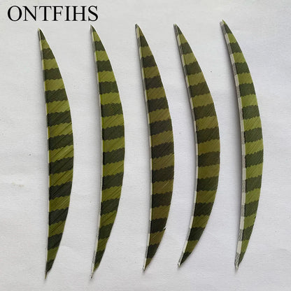 ONTFIHS Banana One Side Striped 5" Arrow Feathers Fletchings