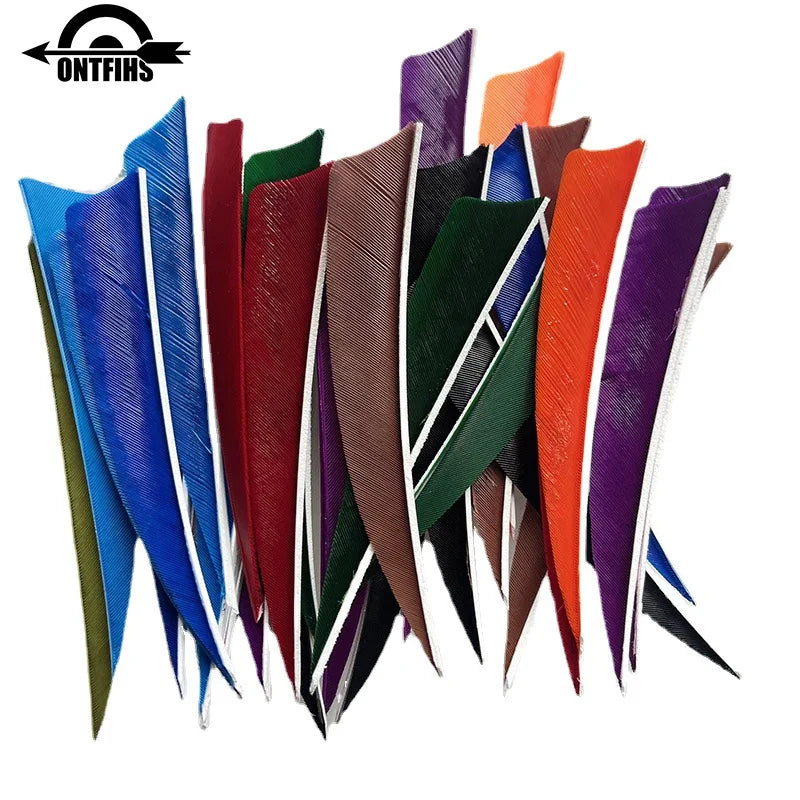 ONTFIHS 4" Solid Color Shield Arrow Feathers Fletchings