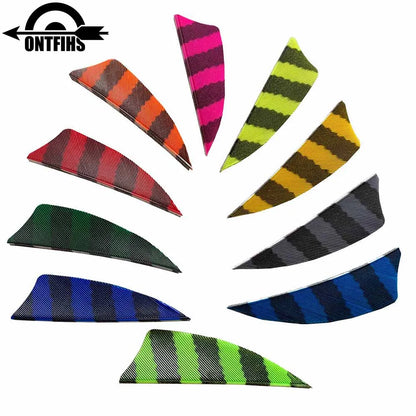 ONTFIHS 2" Shield Cut Striped Arrow Feathers