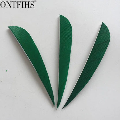 ONTFIHS 3" Solid Color Parabolic Arrow Feathers Fletchings