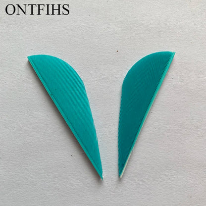 ONTFIHS 2" Solid Color Parabolic Arrow Feathers Fletchings