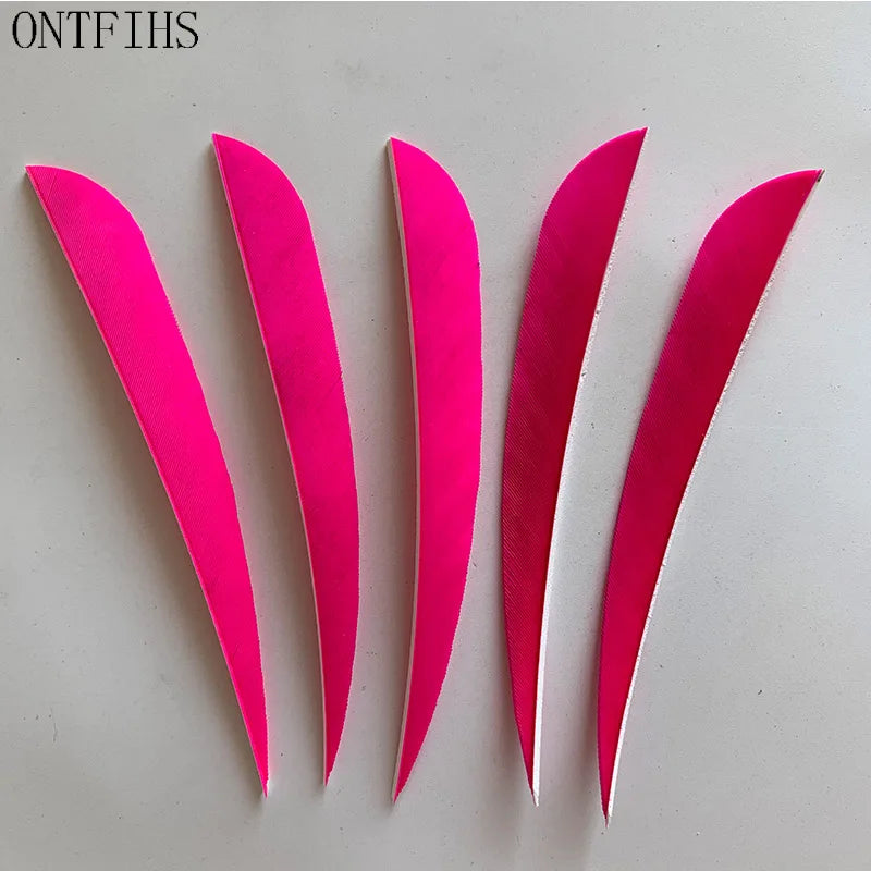 ONTFIHS 5" Solid Color Parabolic Arrow Feathers Fletchings