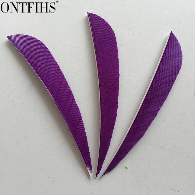 ONTFIHS 3" Solid Color Parabolic Arrow Feathers Fletchings