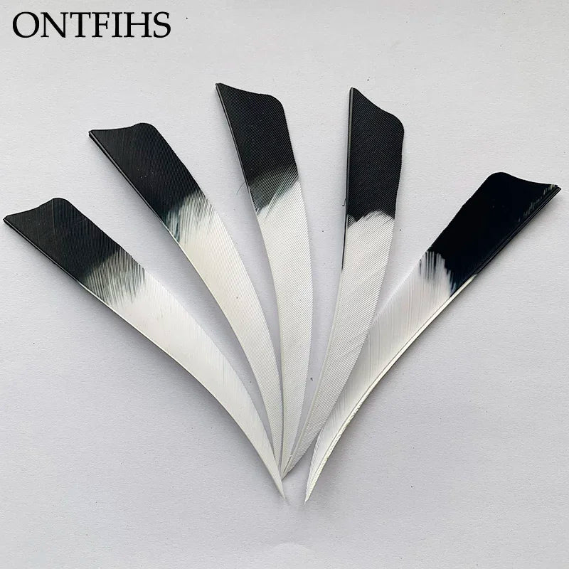 ONTFIHS 5" Gradient Colors Shield Arrow Feathers Fletchings