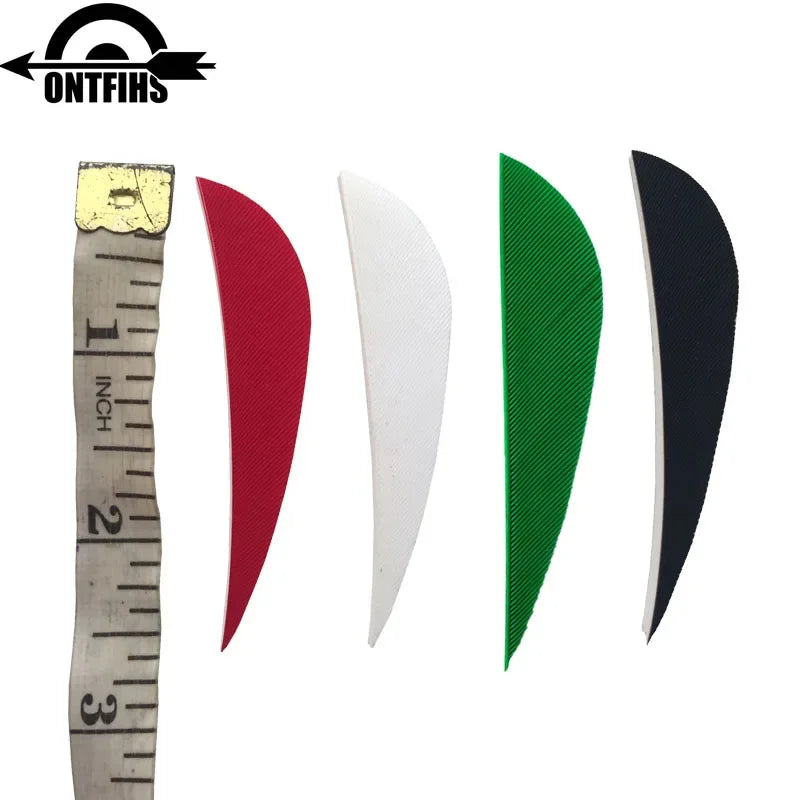 ONTFIHS 2.5" Solid Color Parabolic Arrow Feathers Fletchings