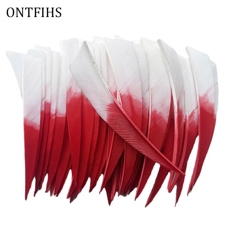 ONTFIHS 4" Gradient Colors Shield Arrow Feathers Fletchings