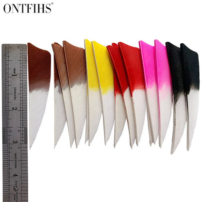 ONTFIHS 3" Gradient Colors Shield Arrow Feathers Fletchings