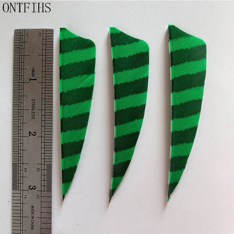 ONTFIHS Shield One Side Striped 3" Arrow Feathers Fletchings