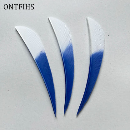 ONTFIHS 3" Gradient Colors Parabolic Arrow Feathers Fletchings