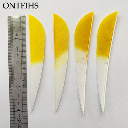 ONTFIHS 4" Gradient Colors Parabolic Arrow Feathers Fletchings