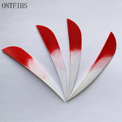 ONTFIHS 4" Gradient Colors Parabolic Arrow Feathers Fletchings