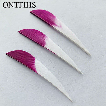 ONTFIHS 3" Gradient Colors Parabolic Arrow Feathers Fletchings