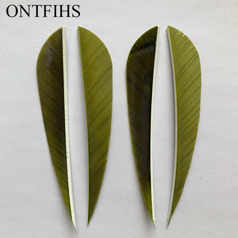 ONTFIHS 4" Solid Color Parabolic Arrow Feathers Fletchings