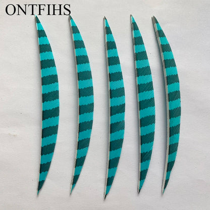 ONTFIHS Banana One Side Striped 5" Arrow Feathers Fletchings