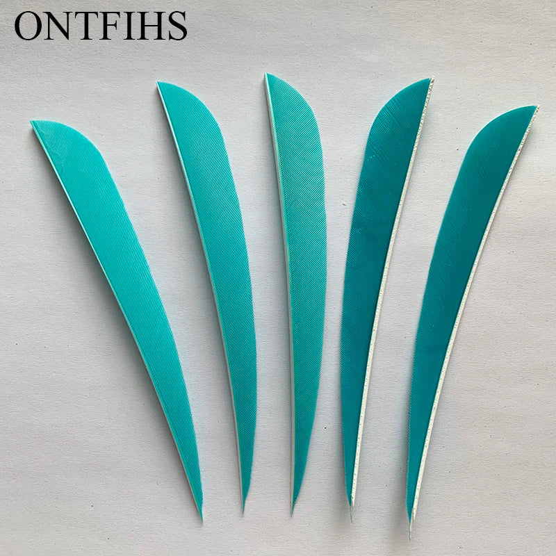 ONTFIHS 5" Solid Color Parabolic Arrow Feathers Fletchings