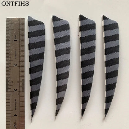 ONTFIHS Shield One Side Striped 4" Arrow Feathers Fletchings