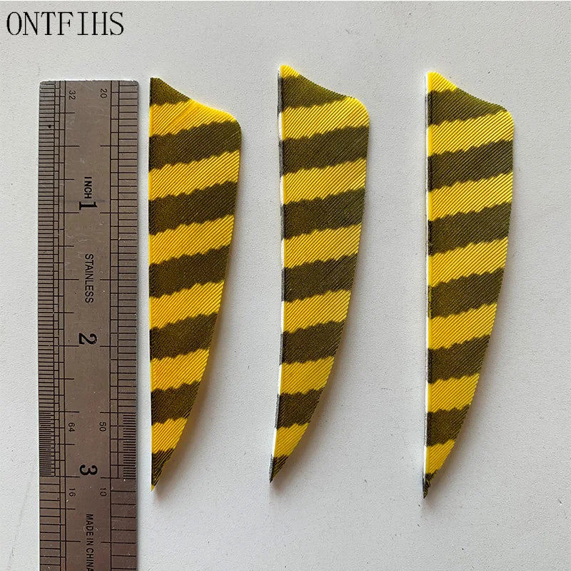 ONTFIHS Shield One Side Striped 3" Arrow Feathers Fletchings