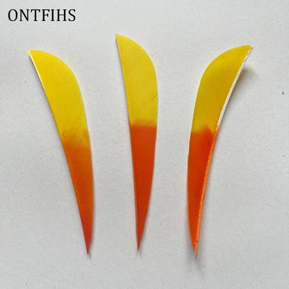 ONTFIHS 3" Gradient Colors Parabolic Arrow Feathers Fletchings