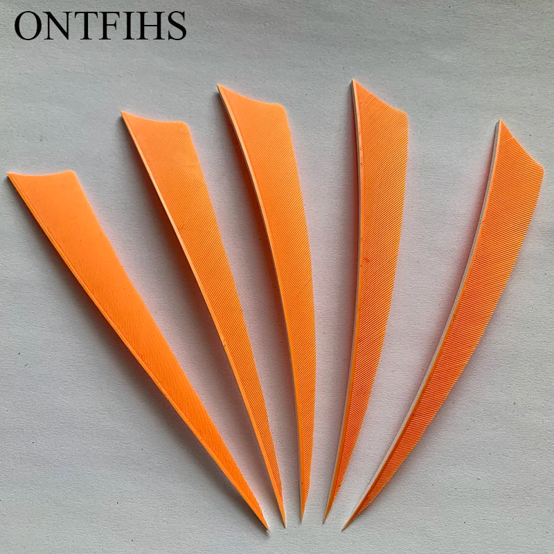 ONTFIHS 5" Solid Color New Shield Arrow Feathers Fletchings