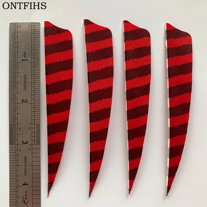 ONTFIHS Shield One Side Striped 4" Arrow Feathers Fletchings