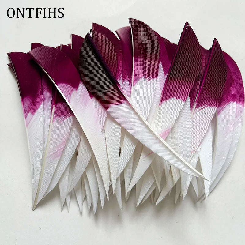 ONTFIHS 4" Gradient Colors Parabolic Arrow Feathers Fletchings