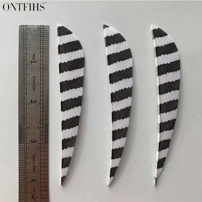 ONTFIHS 4" Parabolic One Side Striped Arrow Feathers Fletchings