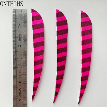 ONTFIHS Parabolic One Side Striped 5" Arrow Feathers Fletchings