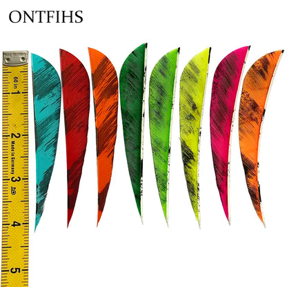 ONTFIHS 4" Paracolic Ink Painting Arrow Feathers Fletchings